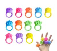 Tyinerc Anillos Antiestresados para 12 piezas Anillos Calmantes Calmantes | Juguetes Antiestrés de Silicona Texturado para Adultos - Para Aula, Escuela, Casa, Viajes, Relajación, Concentración