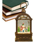 Tyinerc Bola de nieve de Navidad iluminada, globo de nieve de Navidad, farolillo de Navidad con purpurina giratoria y música, decoración de mesa a pilas para la decoración navideña