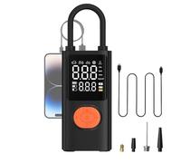 Tyinerc Bomba de aire portátil | Bomba de aire eléctrica | Inflador de neumáticos ligero recargable con manómetro digital para camión bicicleta reparación globo viaje al aire libre camping