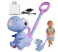 Tyinerc Bubble Blowing Push Toy, Bubble Lawn Mower - Light Up Blower Maker - 10 Hoyos, Juguete de Empuje de Dinosaurio para Patio Trasero de jardín, diversión al Aire Libre