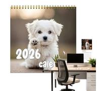 Tyinerc Calendario De Perros | Adorable Calendario De Pared Con Imágenes Caninas,Planificador Mensual Anual 2026 Para Mujeres Maestras Amantes De Los Perros Decoración Escritorio Hogar