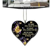Tyinerc Colgante de corazón para espejo retrovisor - Colgante de amor de vehículo, colgante de corazón, accesorio para coche, adecuado para mochila, interior, vehículo, niñas, mujeres, hombres