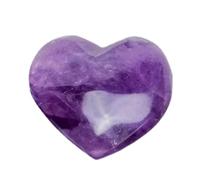 Tyinerc Corazón de amatista, piedra de corazón de amatista, decoración del hogar, artesanía de, piedra de corazón de para hombre y mujer, piedra de meditación, piedra de de
