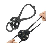 Tyinerc Crampones de hielo para zapatos y botas, tacos de tracción sobre nieve - puntas de zapatos sobre hielo - para caminar y correr y alpinismo de invierno