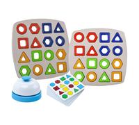 Tyinerc de formas - tablero geométrico | Con campana y asignación de colores - Para niños a partir de 3 años, niñas, adolescentes, dos jugadores, viaje, cumpleaños, preescolar, colores de