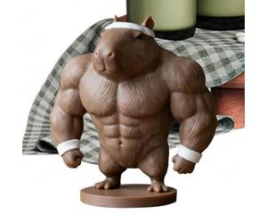 Tyinerc Figurina De Capibara - Animal Boxeador Musculoso y Lindo,Figurinas De Animales para Decoración del Hogar,para Sala Oficina Jardín Niños Adultos Cumpleaños Regalos