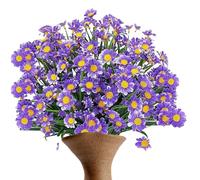 Tyinerc Flores falsas Daisy, Daisy falsa,Flores falsas - Decoración realista de la olla para la caja de la ventana del porche del jardín, vegetación artificial resistente a los rayos UV para plantador