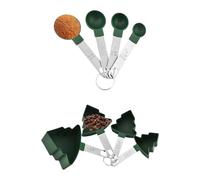 Tyinerc - Juego de cucharas medidoras para árbol de Navidad, 1 juego de accesorios de cocina para hornear, pastelería, comedor, barra de medición líquida y seca