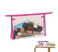 Tyinerc Klare Schminktasche,Klare Schminktasche, Kosmetiktaschen mit Reißverschluss, Kulturbeutel-Organizer, Wasserdichter Aufbewahrungs-Organizer, Kulturbeutel, tragbare Kosmetikkoffer, rojo rosado,