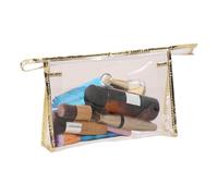 Tyinerc Klare Schminktasche,Klare Schminktasche, Kosmetiktaschen mit Reißverschluss, Kulturbeutel-Organizer, Wasserdichter Aufbewahrungs-Organizer, Kulturbeutel, tragbare Kosmetikkoffer, dorado, ver