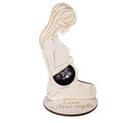 Tyinerc Marco de fotos ultrasónico, marco de fotos de sonograma para bebés, marco de fotos de madera para embarazadas, marco de anuncios de embarazo, revelar el género moderno marco de fotos para baby