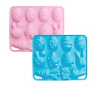 Tyinerc Molde de Silicona de Conejo de Pascua | Molde Para Hornear Reutilizable De Diez Cavidades - De Silicona Para Huevos De Pascua Y Chocolate - Para Postres Caseros Pudín Mousse Cupcake