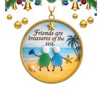 Tyinerc para árbol | Decoraciones Amistad Suspendentes Tema Playa - Colgantes Acrílico 2D para Interior Exterior Fiesta Familiar Hogar Invierno Salón Jardín