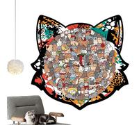 Tyinerc Puzzle de Gatos para Adultos, Juguete Educativo de Madera de 135 Piezas, para Poner Gatos Irregulares y Coloridos, para niñas, Familia, hogar, Interior, Escuela, Aula, Viaje