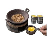 Tyinerc Quemador De - Calentador para De Cerámica,Quemador De Fragancia con 8 Velas - para Meditación Relajación Decoración En Hogar Oficina Y