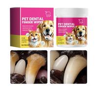Tyinerc Toallitas para limpiar los dientes de mascotas, 50 unidades Toallitas para el cuidado dental | Eliminador de mal aliento para perros - Para razas medianas, grandes y pequeñas, así como para