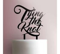 Tying The Knot - Decoración acrílica para tartas de 8 pulgadas de ancho/negro