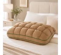 tylxayoxa Almohada Refrescante De Nube Hecha Seda Ice, Transpirable, Lavable A Máquina, Relleno Microfibra 3D, Alivio Presión(Coffee)