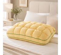 tylxayoxa Almohada Refrescante De Nube Hecha Seda Ice, Transpirable, Lavable A Máquina, Relleno Microfibra 3D, Alivio Presión(Yellow)