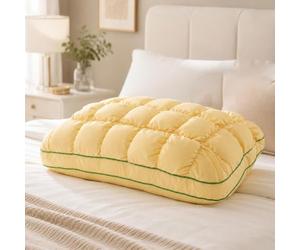tylxayoxa Almohada Refrescante De Nube Hecha Seda Ice, Transpirable, Lavable A Máquina, Relleno Microfibra 3D, Alivio Presión(Yellow)