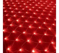 tylxayoxa Guirnalda De Luces LED 320, Malla Navideña For Exteriores 3 Mx2 M, Ideal For Arbustos, Aniversarios, Bodas, Cenadores, Techos(Red,3m x 2m 200led)