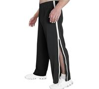 tylxayoxa Pantalones Deportivos con Botones For Hombre, Bolsillos Laterales, De Entrenamiento, Tapeta, Ocio Abiertos(Black,L)