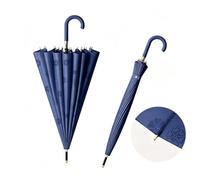 tylxayoxa Paraguas For La Lluvia De 24 Costillas Mango Largo Doble Recto Negocio Retro Fuerte For El Viento Y(Blue,24 Rib)