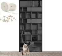tylxayoxa Puerta con Mosquitera Reforzada For Gatos, Tamaño 90 Cm X 210, Resistente A Prueba De Mascotas Cremallera, Evita Que Los Perros Y Se Queden Sin Casa(Black,130x220cm)
