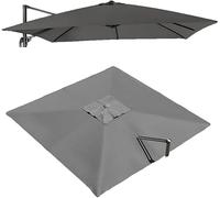tylxayoxa Reemplazo De Toldo Sombrilla Patio Cuadrado For Colgar En Voladizo Compensado Al Aire Libre 8 Varillas 3x3M-2,5x2,5m Cubierta Mesa Jardín Playa (solo Toldo)(Gray,2.5x2.5m (8.2x8.2ft))