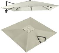 tylxayoxa Toldo De Repuesto For Sombrilla Patio Cuadrado 2,5x2,5m/3x3M, Cubierta Superior Voladiza 8 Varillas, For Colgar Al Aire Libre, For Jardín, Trasero, Playa(Light Grey,3x3m (9.8x9.8ft))