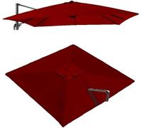 tylxayoxa Toldo De Repuesto For Sombrilla Patio Cuadrado 2,5x2,5m/3x3M, Cubierta Superior Voladiza 8 Varillas, For Colgar Al Aire Libre, For Jardín, Trasero, Playa(Red,3x3m (9.8x9.8ft))