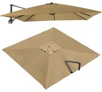 tylxayoxa Toldo De Repuesto For Sombrilla Patio Cuadrado 2,5x2,5m/3x3M, Cubierta Superior Voladiza 8 Varillas, For Colgar Al Aire Libre, For Jardín, Trasero, Playa(Khaki,2.5x2.5m (8.2x8.2ft))