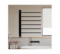 tylydmy toallero electrico Black,Wall Mounted S For Bathroom,Stainless Steel Heated Towel Rack, Drying with Intelligent Touch Screen Timer-White(Black)