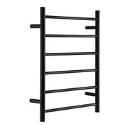 tylydmy toallero electrico Radiador toallero eléctrico Negro for baño, 80 W, Acero Inoxidable 304, Montaje en Pared con 6 Barras y cableado(Hardwired)