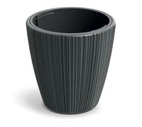 Tymar Maceta grande con inserto, maceta alta, maceta de plástico _ORO (20 cm de diámetro), color gris oscuro