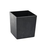 Tymar Maceta, macetero, macetero, maceta de plástico, grande, cuadrado, brillante, jardín, balcón, terraza, casa (hormigón negro, 30 x 30 cm)