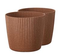 Tymar Macetero, 2 unidades, forma redonda (2 paquetes), color natural, diámetro de 24 cm