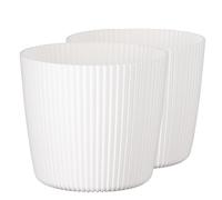 Tymar Macetero, 2 unidades, forma redonda (2 unidades), color blanco, diámetro de 24 cm