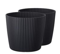 Tymar Macetero, 2 unidades, forma redonda (pack de 2), antracita, diámetro de 40 cm