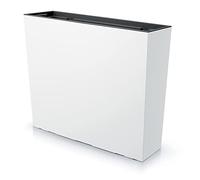 Tymar Macetero alto, jardinera para exteriores, protección visual, para exteriores, rectangular, color blanco, 58 x 18 x 50 cm