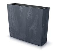 Tymar Macetero alto, jardinera para exteriores, protección visual, para exteriores, rectangular (hormigón, antracita, 58 x 18 x 50 cm)