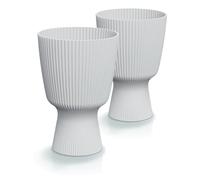 Tymar Macetero de 2 unidades, forma redonda (DBMIS blanco, diámetro de 19 cm)