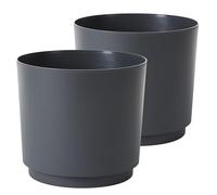 Tymar Macetero de plástico, 2 unidades (antracita, diámetro de 35 cm)