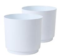 Tymar Macetero de plástico, 2 unidades, color blanco, diámetro de 32,5 cm