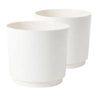Tymar Macetero de plástico, 2 unidades (crema; diámetro de 28 cm)