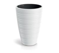 Tymar Macetero grande interior, maceta alta, macetero para exteriores, 30 cm de diámetro, 45 cm de alto, color blanco