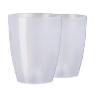 Tymar Macetero para orquídeas, 2 unidades, transparente, maceta para orquídeas, maceta de plástico, moderna, elegante, redonda, forma redonda, transparente, diámetro 14 cm