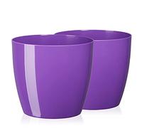 Tymar Macetero redondo (2 unidades, 12 cm de diámetro), color morado