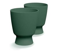 Tymar Macetero redondo (2 unidades, 22 cm de diámetro), color verde bosque
