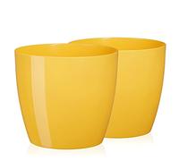 Tymar Macetero redondo (amarillo, diámetro de 14 cm, 2 unidades)